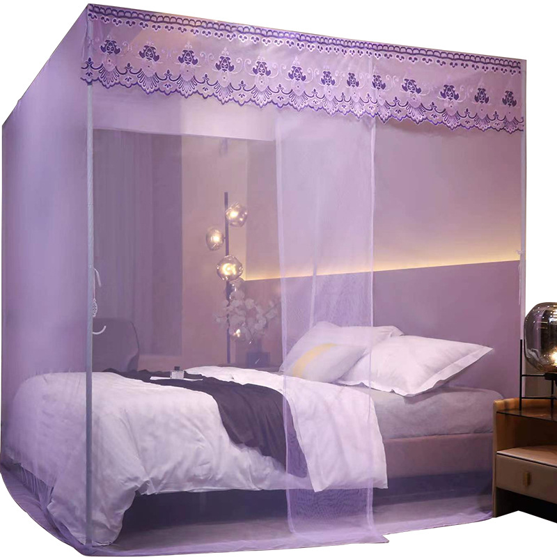 Picture of 2025 New Mosquito Net Home Bedroom Large Sheets Single Bed Dormitory Floor Stand Old-Fashioned Palace 1.5m Bed 1.0