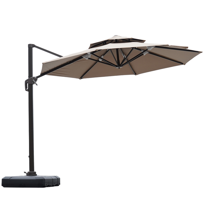 Picture of Large Garden Roman Umbrella Outdoor Parasol with Light Four-Corner Umbrella Courtyard Rooftop Outdoor Commercial Stall Advertising Umbrella