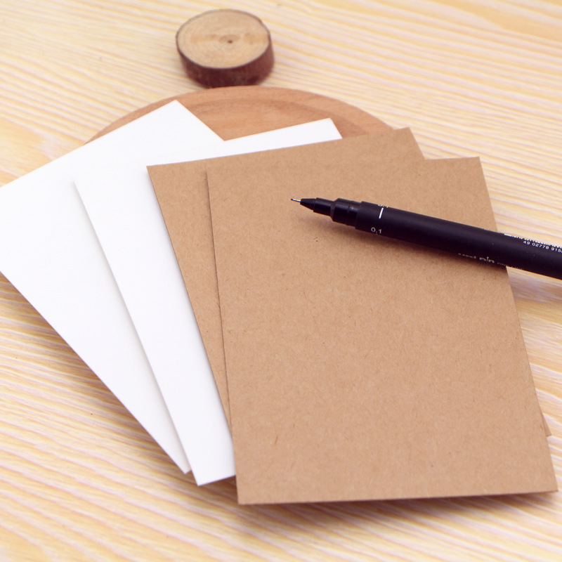 Picture of White cardboard double-sided color lead watercolor graffiti hand-painted simple blank greeting card postcard DIY word card homemade