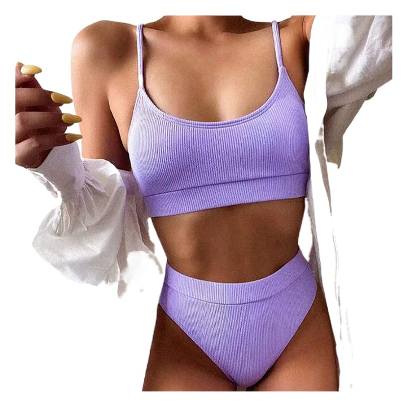 Cross-border European and American split bikini tie-dyed swimsuit gradient swimsuit women's sexy bikini foreign trade swimsuit