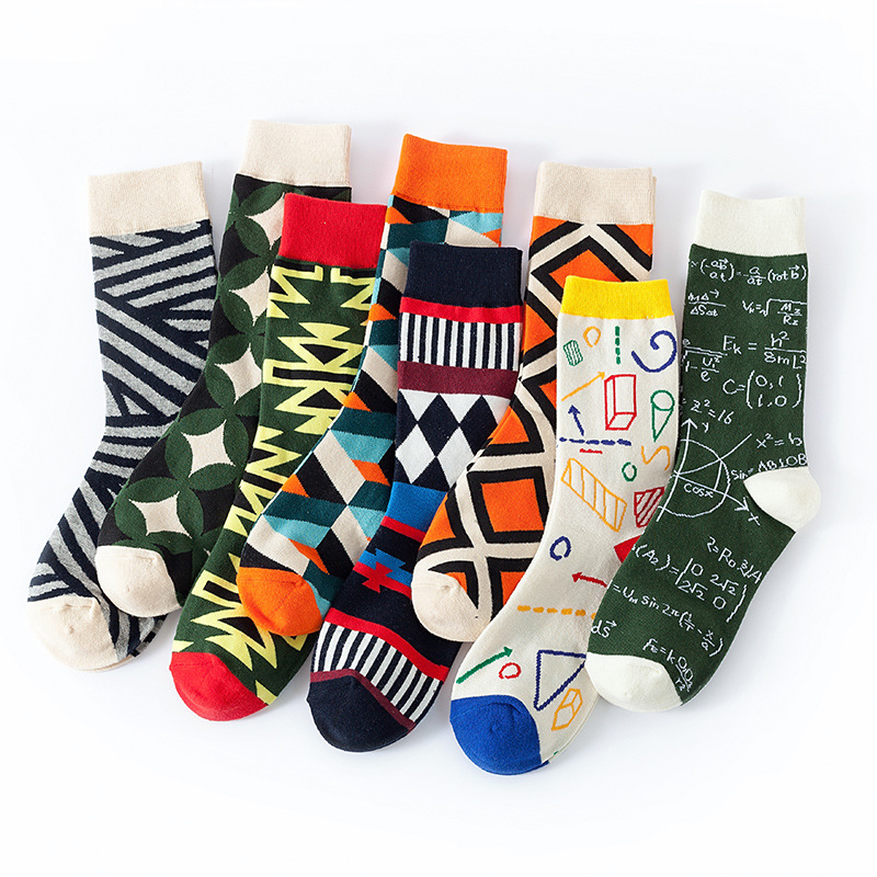 Picture of 2024 New Socks Women's Autumn and Winter European and American Hip-Hop Trendy Mid-Tube Socks Function Pattern Casual Cotton Socks Spot Wholesale