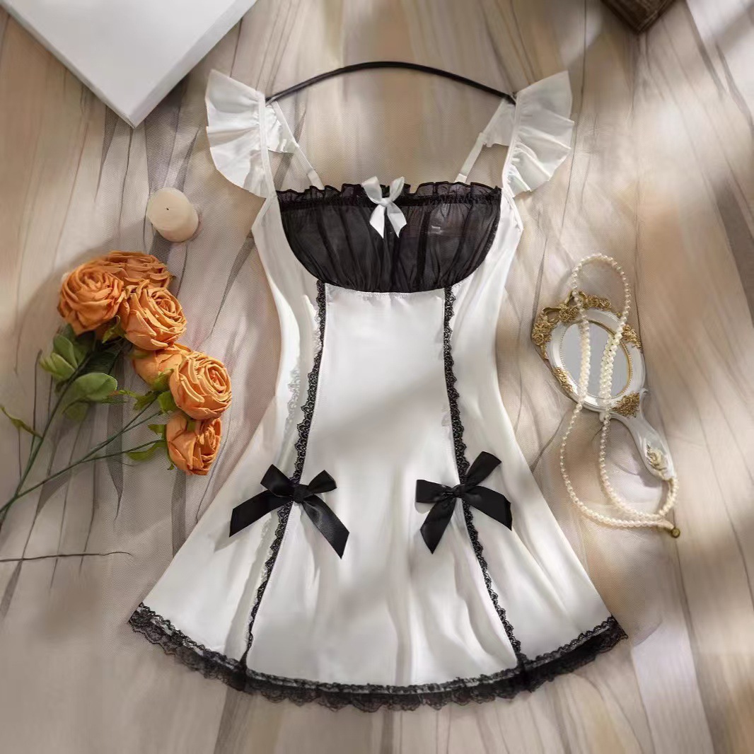 Picture of Butterfly Rain Sexy Underwear Sexy Maid Small Chest Showy Temptation Bow Sling Skirt Pure Sex Hot Strapless Skirt
