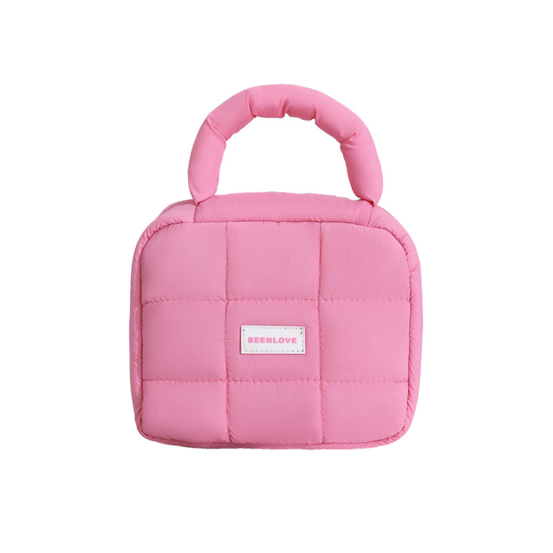 Picture of Runhui Puff Quartet Storage Bag Candy Color Cotton Soft Portable Cosmetic Bag Cosmetic Bag Large Capacity High-class Sense