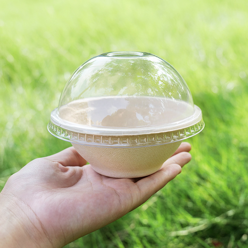 Disposable bowl paper bowl taro mud ice bowl ice cream shaved ice bowl round bowl cotton ice dessert with ball cover wholesale discount