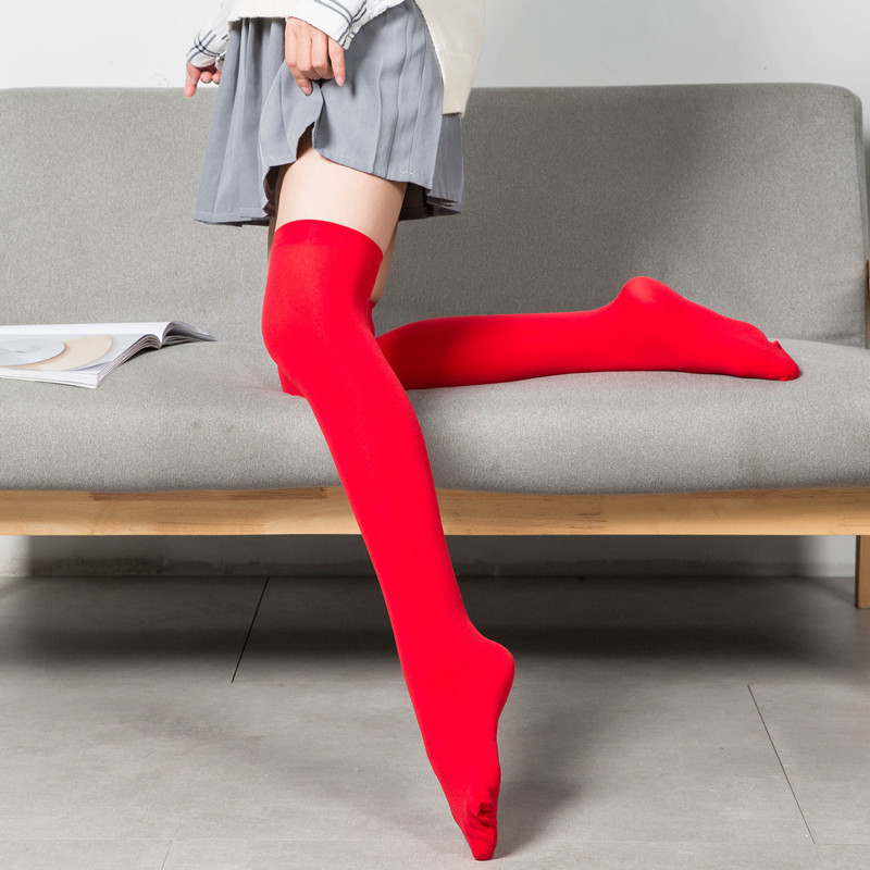 Picture of Japanese Velvet Over-the-Knee Socks Student Thigh Socks Mid-high Stockings Plus Stockings Autumn Ladies High Stockings