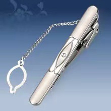 Picture of Metal tie clip men's suit chain 140 simple flower type business atmosphere with drill tie clip