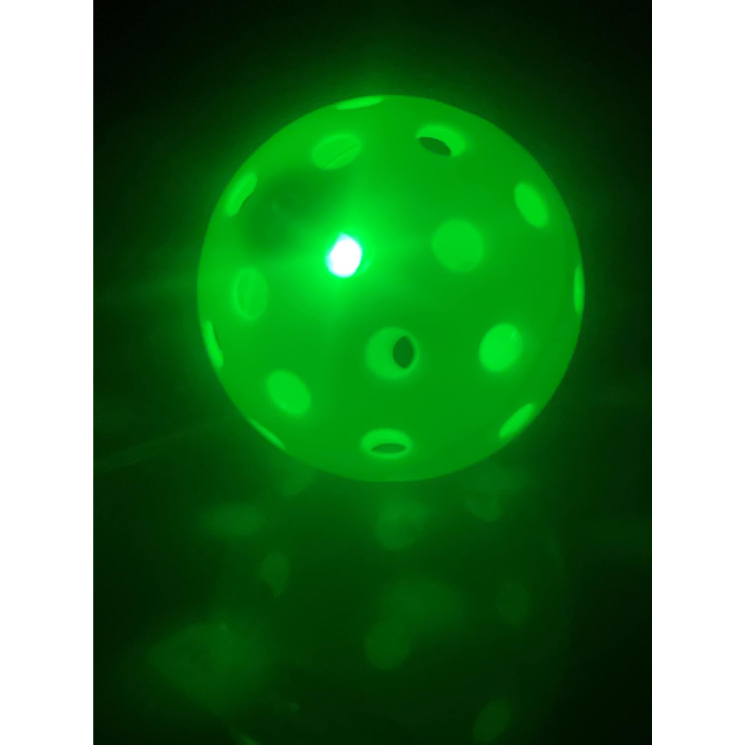 Picture of New LED luminous pick Ball Green 40 holes 74mm electronic luminous hollow ball pickle ball in stock wholesale