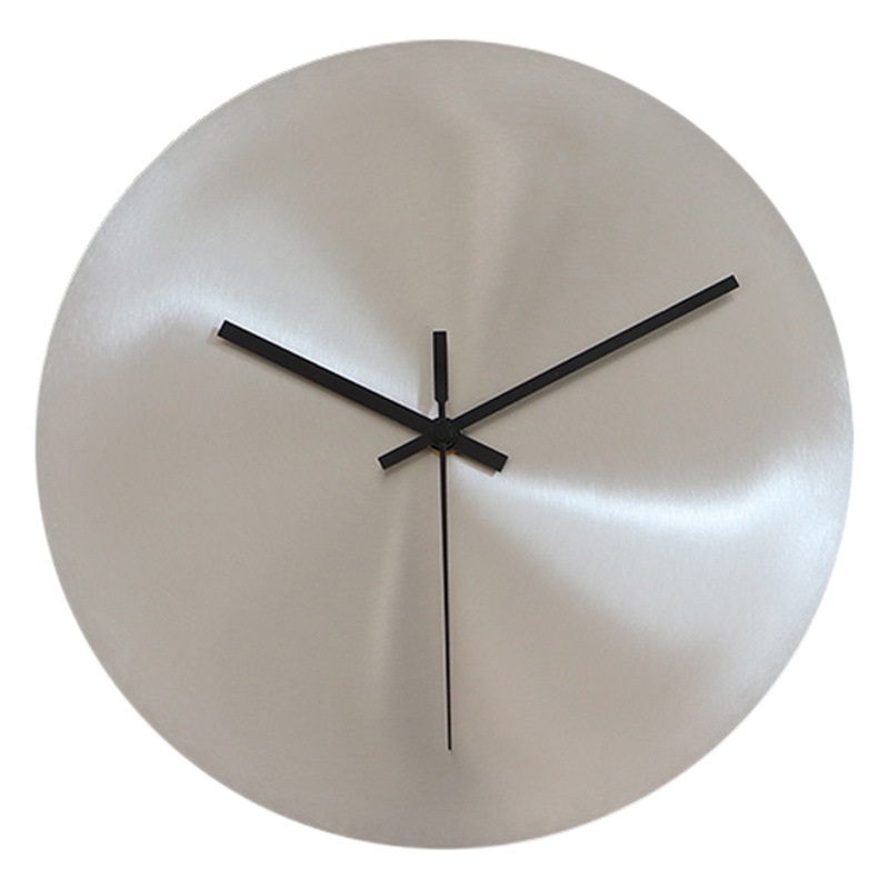 Picture of Modern Simple Industrial Style silver Living Room Wall Clock No Digital Studio Decoration Clock Round Nordic Clock