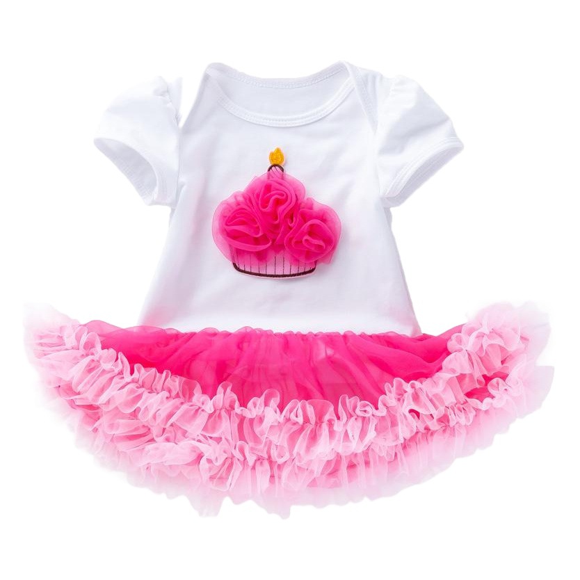 Summer Baby Clothing Party Clothing Cartoon Cloth Patch Cake Heart Bag Mesh Skirt Baby Holiday Clothing