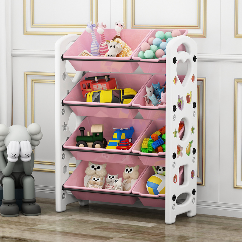 Picture of Children's Toy Storage Rack Household Kindergarten Baby Storage Rack Floor Multi-Layer Finishing Rack Storage Cabinet Plastic Basket