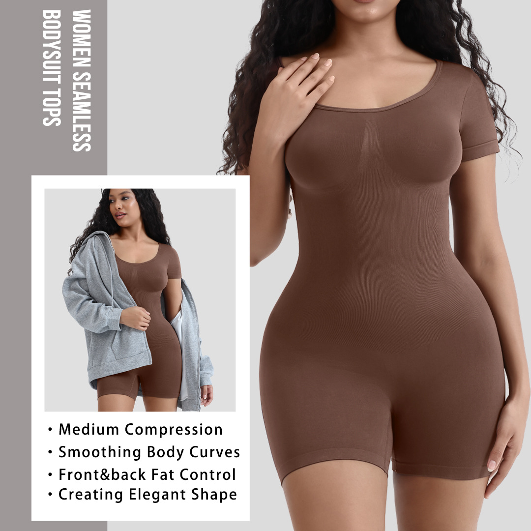 Picture of European and American-style Body Shaping jumpsuit Women's Body Shaping Waist Short-sleeved jumpsuit Seamless Spice Girl jumpsuit jumpsuit