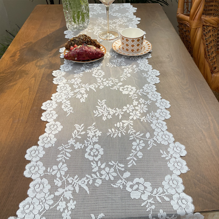 Amazon new lace table flag European American style decorative table flag wedding decoration snow spinning table flag
