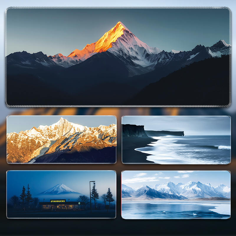 Mountain Landscape Advanced Mouse Pad Oversized Business Dirty Resistant Computer Keyboard Pad Office Wholesale Custom Thick Table Pad