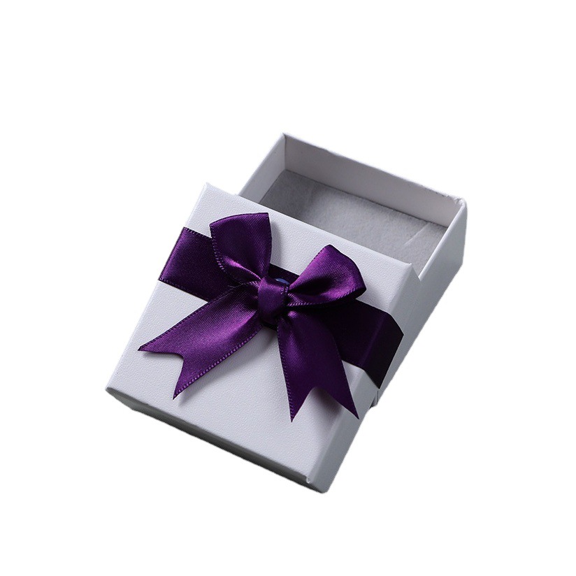 Factory wholesale jewelry box fashion bow carton heaven and earth cover packaging box necklace ring earrings jewelry box