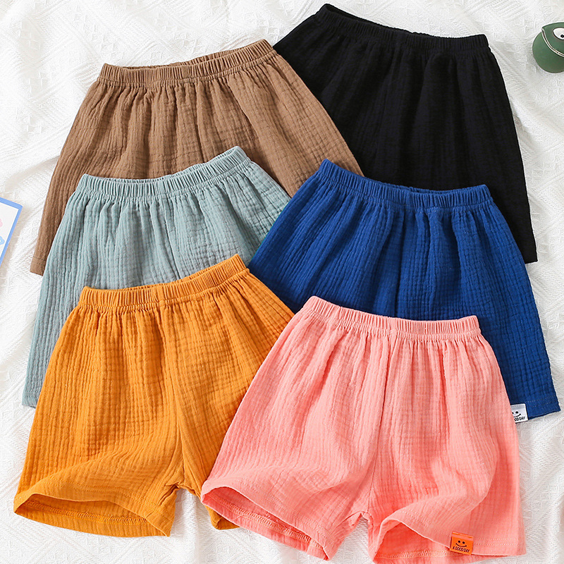 Picture of 24 summer children's shorts children's candy color cotton yarn loose casual sports shorts breathable five-point beach pants