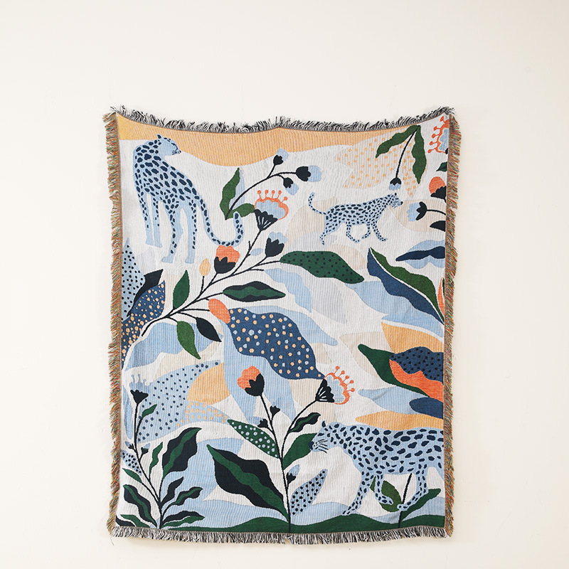 Picture of ins style illustration line blanket camping blanket leisure blanket nap blanket blanket American sofa blanket picnic blanket bed blanket