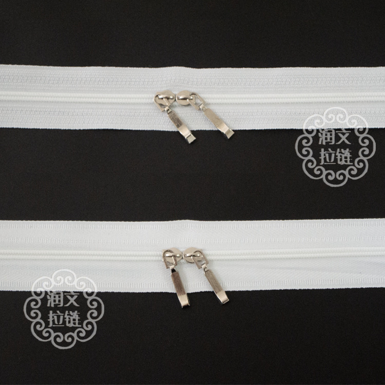 Picture of In stock bleached No. 3 quilt cover zipper double-headed home textile quilt cover pillow zipper factory wholesale white zipper finished product