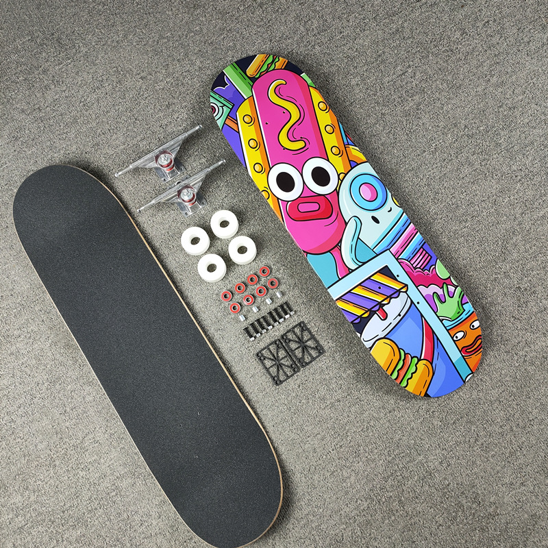 Picture of 31 inch skateboard professional adult street maple four-wheel beginner children double rocker concave skateboard