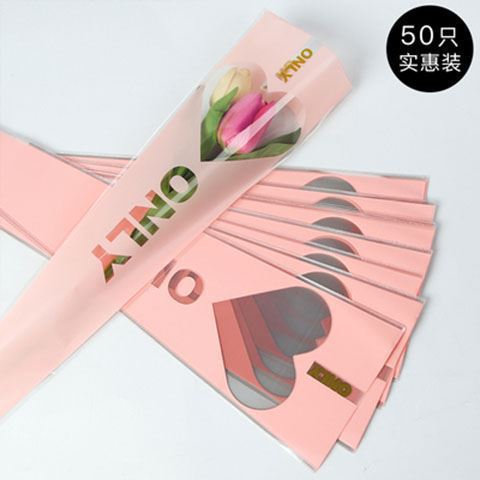 New Single Bag Bouquet Flower Floral Wrapping Paper for Lover Packaging Material Single Rose Opp Bag