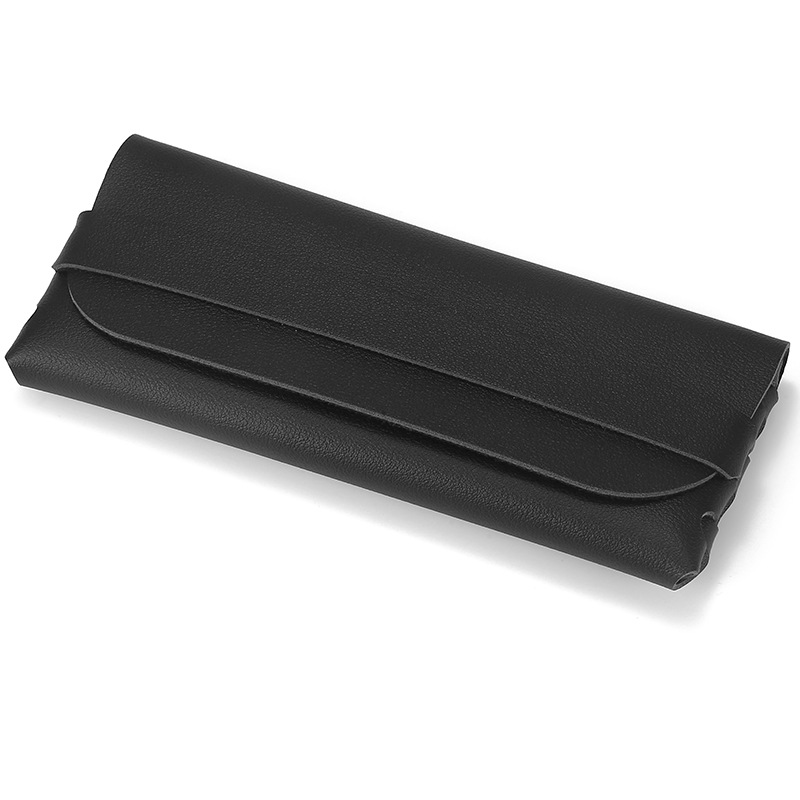 Picture of Glasses case black leather glasses case PVC nail buckle soft bag sunglasses case sunglasses case printable LOGO batch