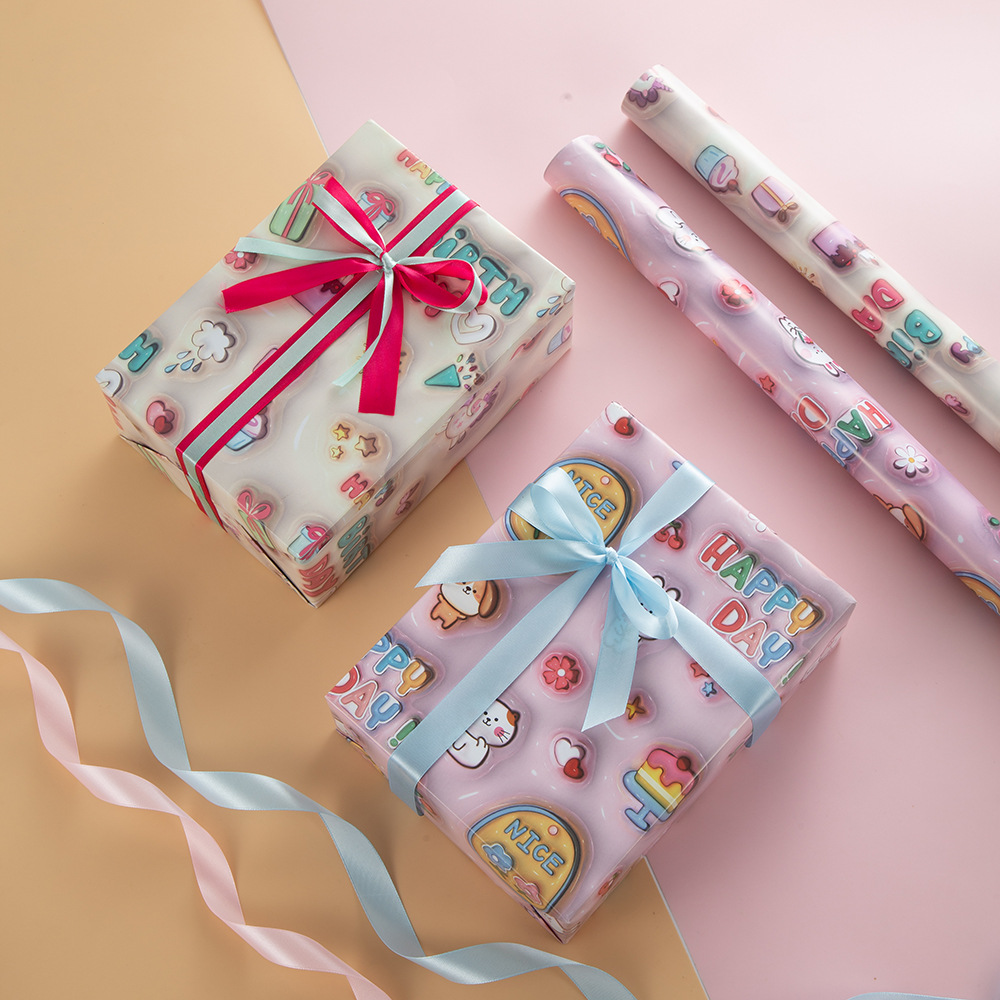 Original enlarged birthday children's day cute cartoon gift gift wrapping paper large gift box decorative paper