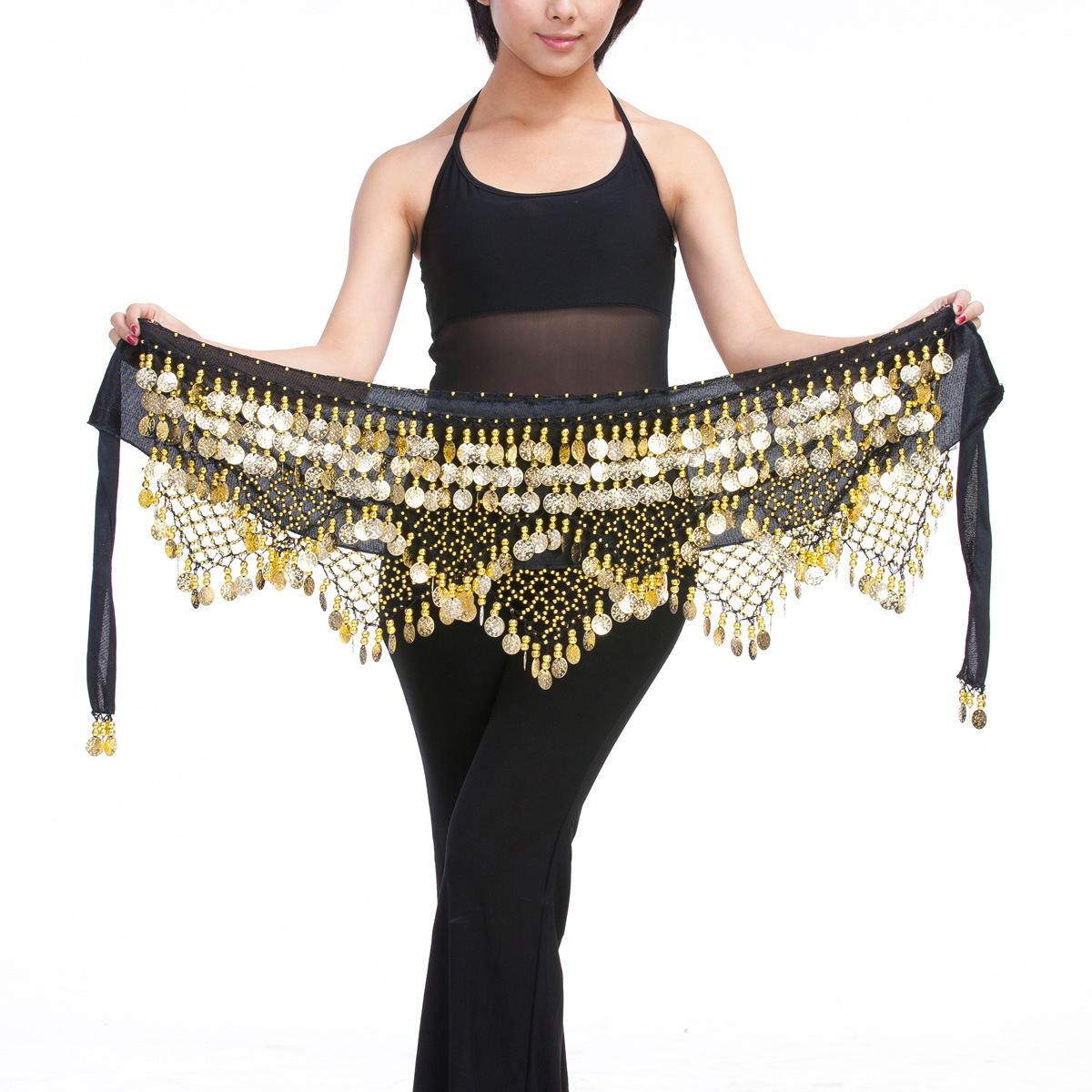 Picture of Dancer Original 320 Currency Three Straight Two Corner Waist Chain Belt Belly Dance Clothing Company Belly Dance Waist Chain