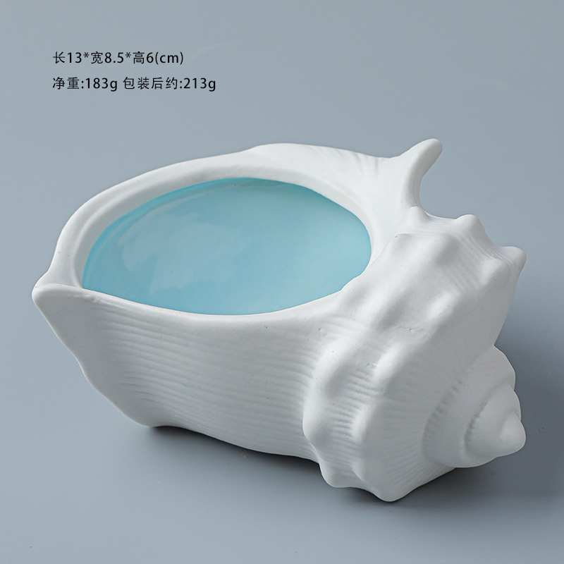 Picture of Mediterranean Sea Star Conch Shell Ceramic Ornaments Storage Basin Ocean Ashtray Hydroculture Bottle Hamster Nest Landscape