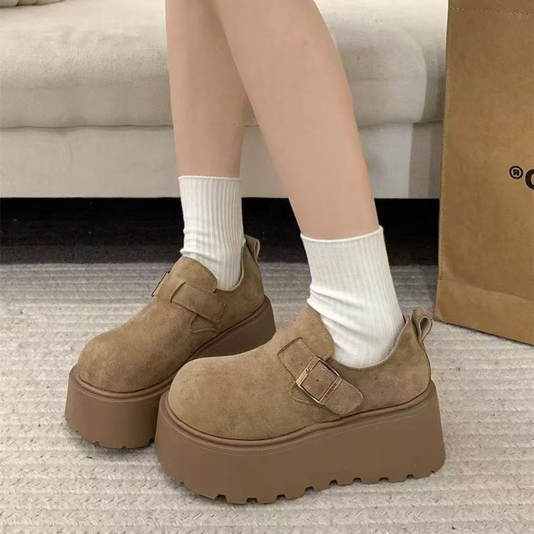 Picture of Small thick-soled 7cm heightened Birkenstock women's 2025 autumn new retro pedal lazy loafer shoes