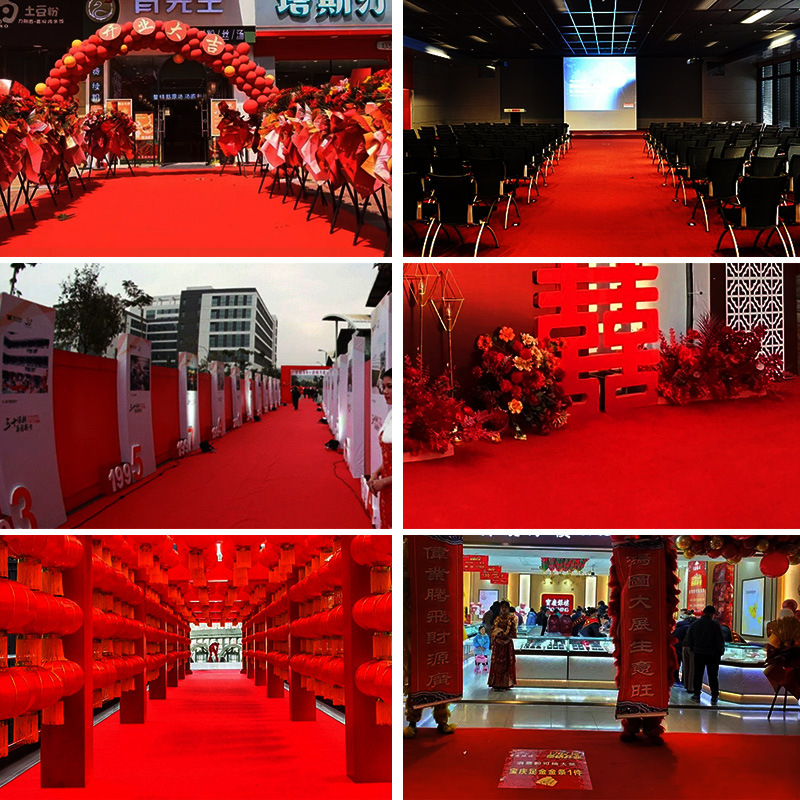 Picture of Wedding Red Carpet Disposable Wedding Red Carpet Paving Stage Commercial Opening Shop Entrance Red Wedding Whole Shop