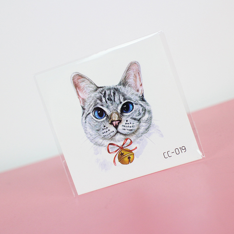 Picture of Cat and Dog Tattoo Stickers Waterproof Girls/Kidsren Cute Little Stickers Cartoon Animal Pet Tattoo Stickers