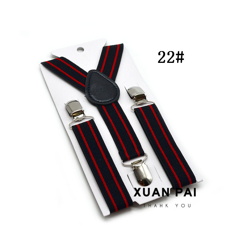 Picture of Children's 2.5cm Strap Clip Vintage Striped Series Boys and Girls Universal Suspender Belt Baby Autumn and Winter Pants Clip