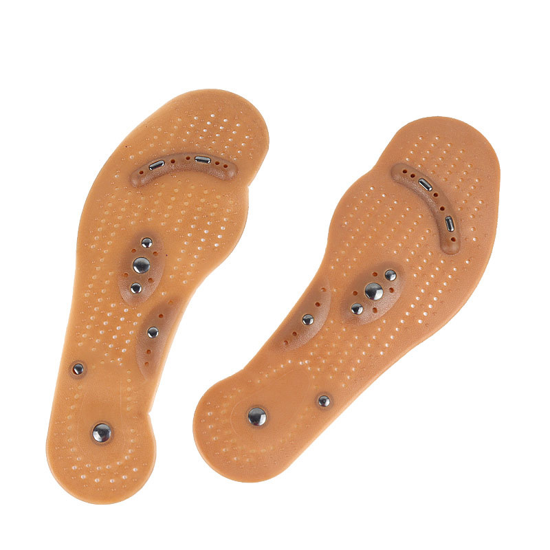 Picture of Brown Magnetic Therapy Insoles, 8 Magnet Massage Insoles, Breathable Insoles for Men and Women, Shock-Absorbing Casual Full Cushions