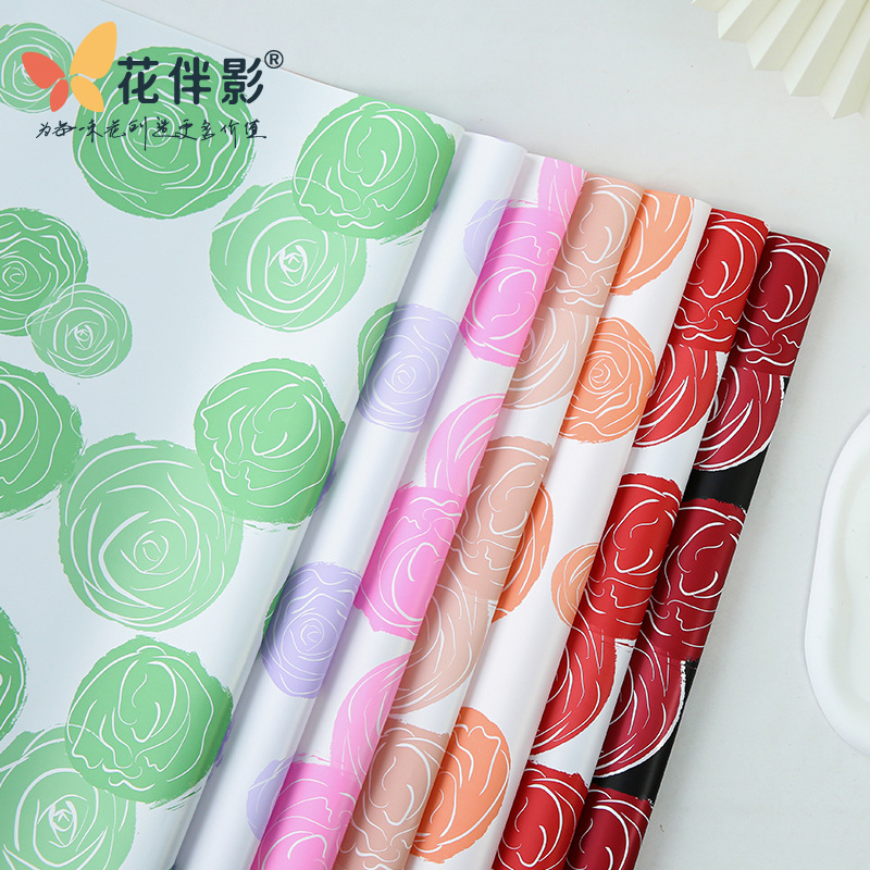 Chinese Valentine's Day Freud Wrapping Paper, High-End Accessible Luxury Bouquet Wrapping Paper, Floral Newspaper, Art Flower Packaging Materials