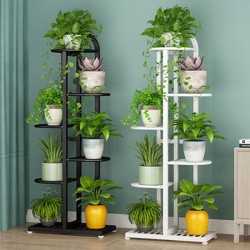 Wrought iron flower stand floor standing flower pot rack multi-layer provincial space indoor and outdoor living room balcony pothos flower shelf metal new
