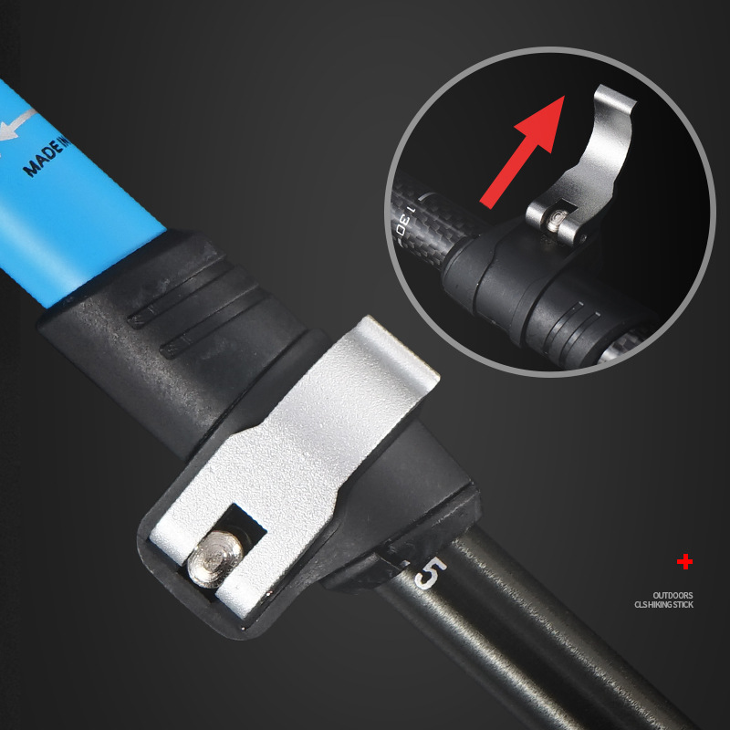 Picture of Outdoor Outer Lock Climbing Stick 7075 Aluminum Alloy Walking Battle Ultra Light Portable Telescopic Hiking Stick Mountain Climbing Crutch Stick
