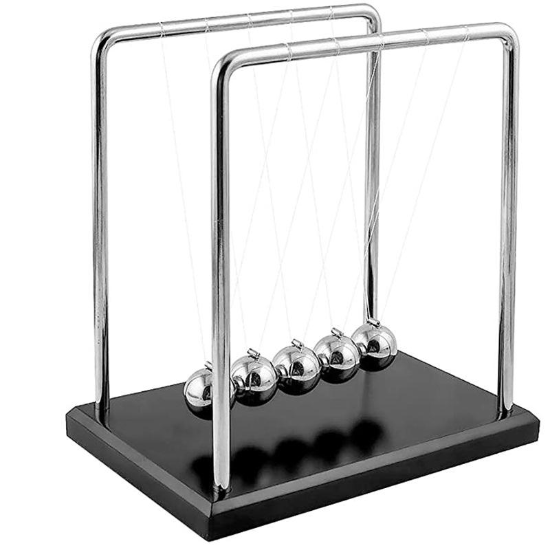 Picture of Wooden Base Stainless Steel Bracket Square Newton Pendulum Ball Bumper Ball Anti-Breakage Line Business Gift Ornaments