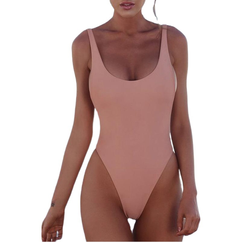 Mu's new European and American bikini one-piece swimsuit sexy solid color Foreign trade AliExpress Amazon swimsuit bikini