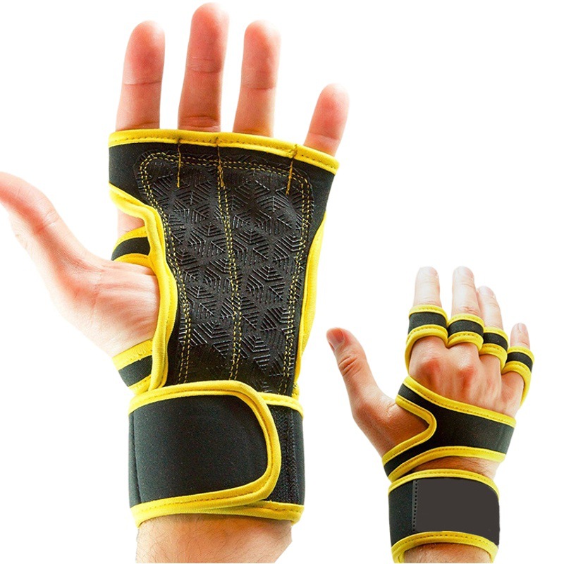 Cross-Border Fitness Gloves Crossfit Palm Guards Sports Gloves Pressurized Wrist Straps Training Weightlifting Gloves