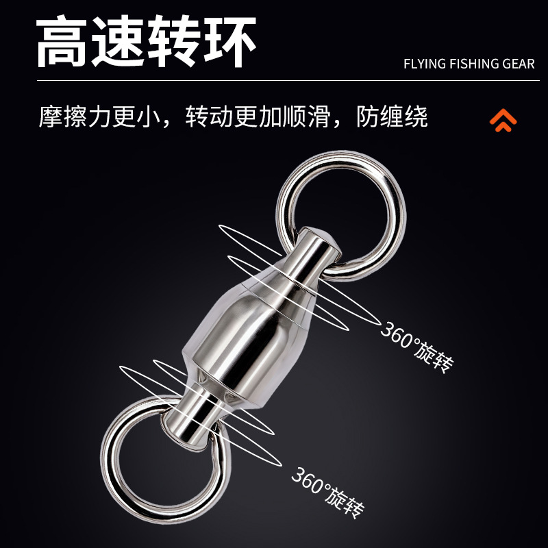 Picture of High-speed stainless steel eight-ring bearing swivel large object connector fishing gear accessories connecting ring fishing eight-ring