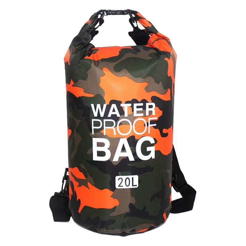Cross-border Waterproof Bag Camouflage 210PVC Waterproof Bag Outdoor Multifunctional Swimming Portable Waterproof Barrel in stock