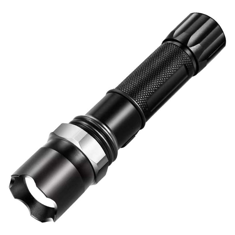 Zoom LED flashlight household outdoor rechargeable aluminum alloy strong light direct charging emergency light Inspection light waterproof flashlight