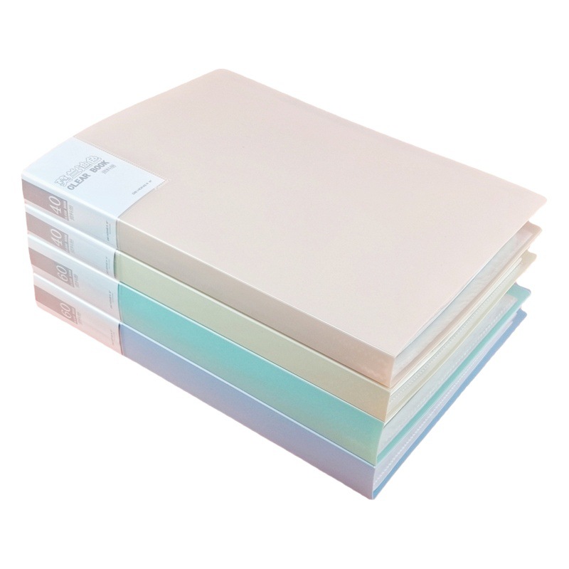 A4 Morandi Information Book Transparent Inner Page PP Multi-Layer Folder Office Supplies Information Document Storage Book Wholesale