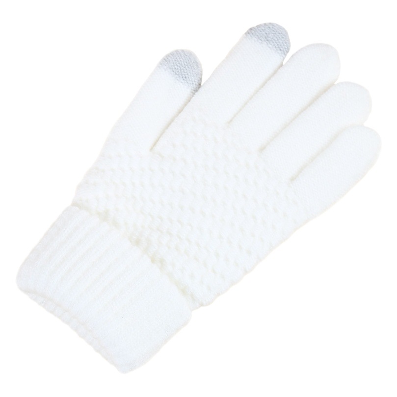 Cashmere touch screen gloves for women autumn and winter warm cold-proof fleece-lined thickened new sub-finger knitted Cycling Men wholesale