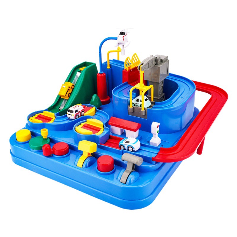 Tiktok train suit track parking lot children's car entrance adventure intelligence Brain Toy Boy