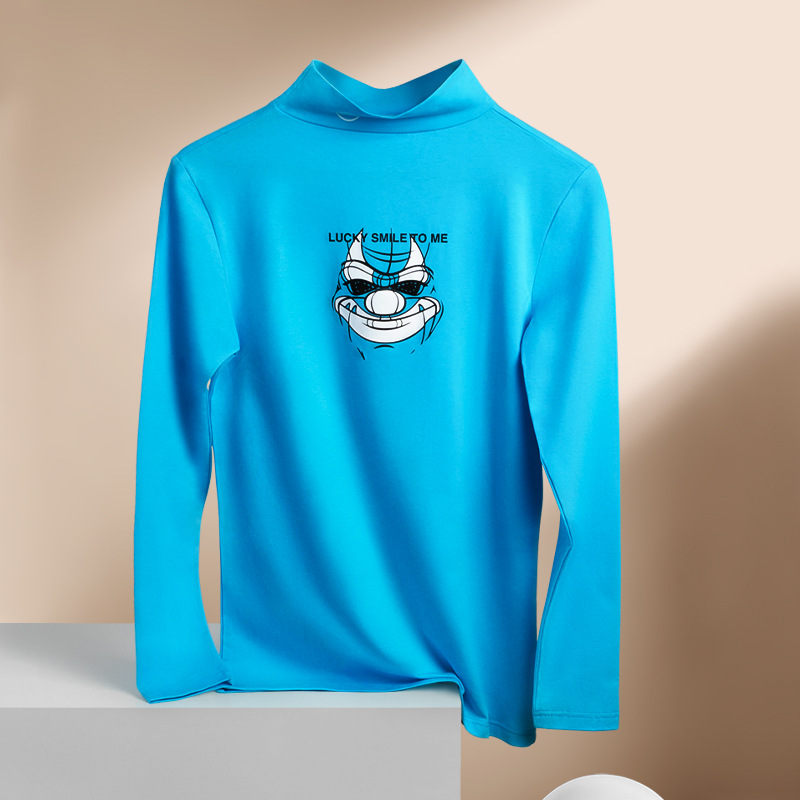 Picture of Men's Basic Underwear Single Piece Thin Top Cotton Autumn Clothes Comfortable High Collar Breathable Long Sleeve Autumn Clothes for Young Men
