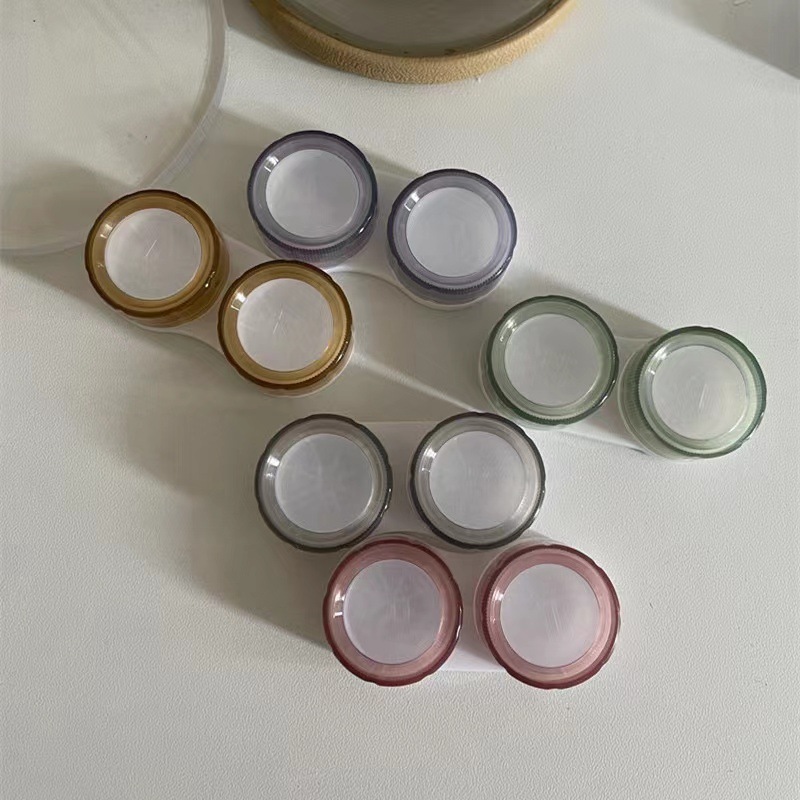 Simple Transparent Portable Large Capacity Contact Lens Case Texturing Grey Contact Lens Accompaniment Box Nursing Storage Box