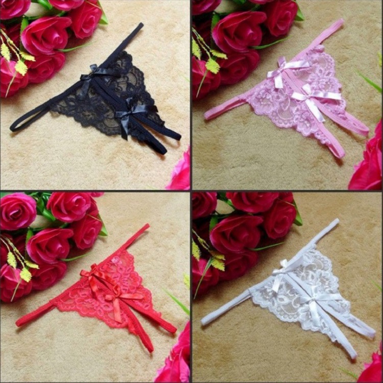 Sexy underwear lace open T pants white black sexy lace small T pants a wholesale generation