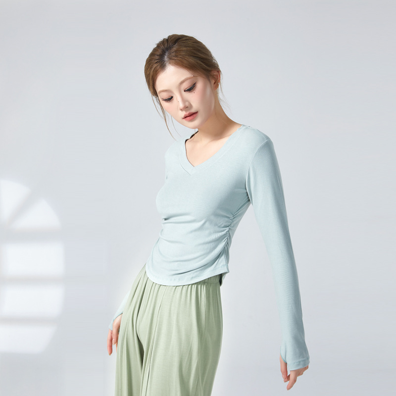 Picture of Dance Suit Top Women's V-neck Slim Look Classical Dance Suit Modern Dance National New Style Clothing Adult Dance Practice Suit