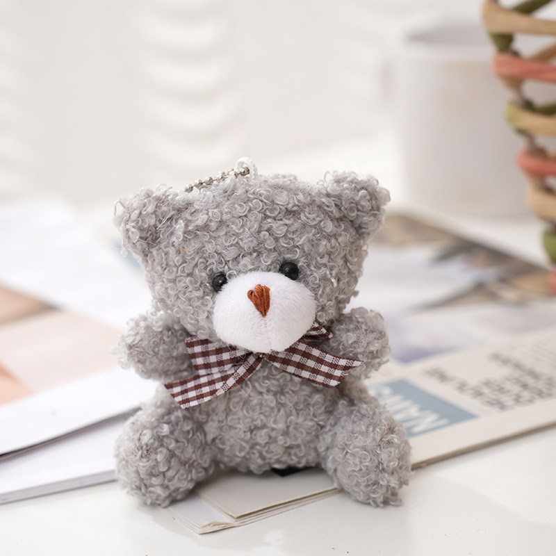 Picture of New bear plush doll bow tie bear key chain pendant creative bag cute accessories manufacturers supply