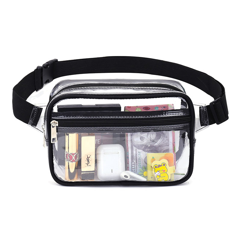 Picture of Cross-border Hot Selling PVC Transparent Waist Bag Creative Outdoor Sports Waterproof Waist Bag Wash Bag Visual Portable Storage Bag